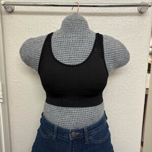 PINK Victoria's Secret Black Seamless Lightly Lined Mesh Racerback Bra XS 32B